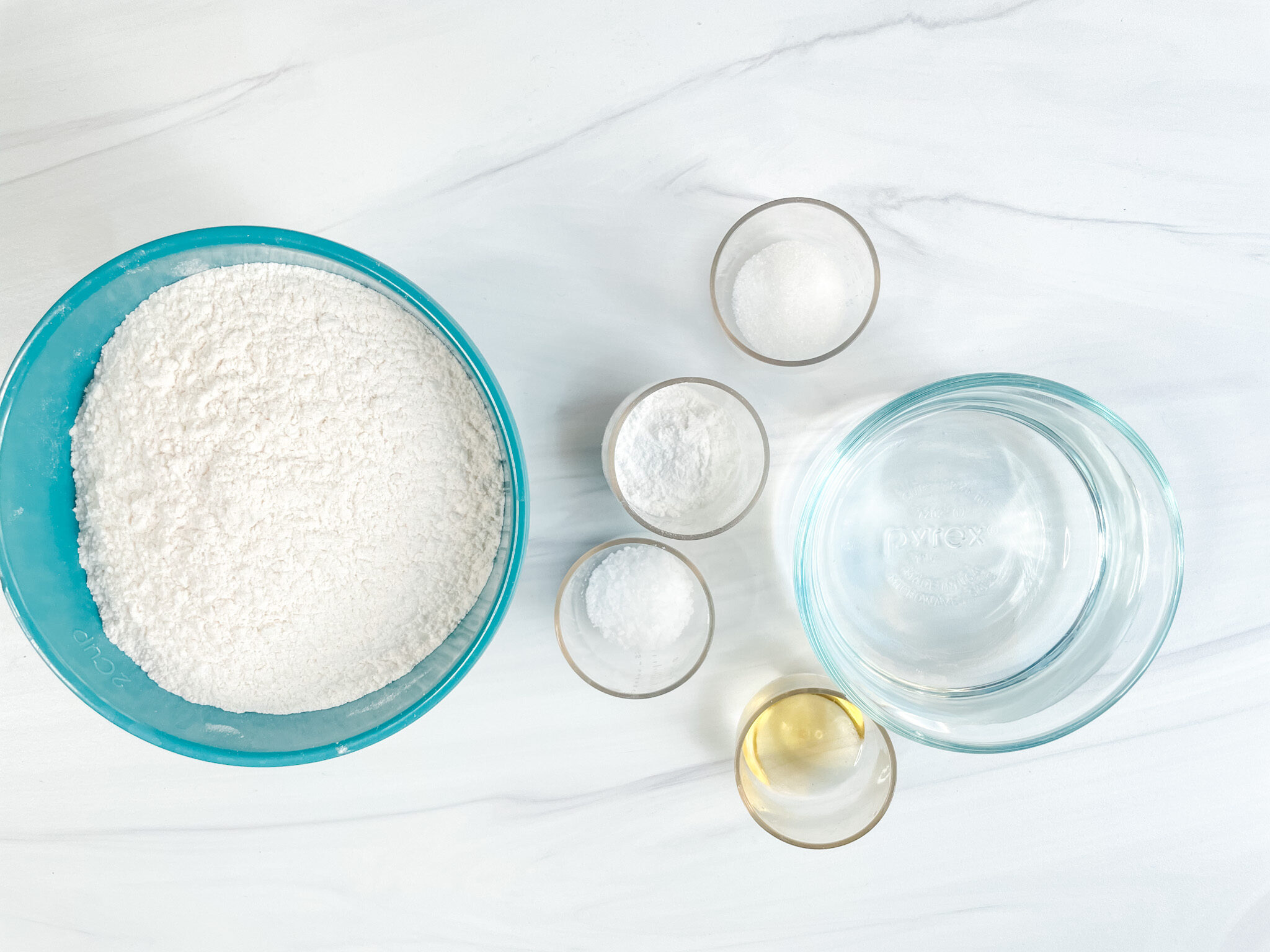 hojaldra ingredients: flour, salt, baking powder, oil, water